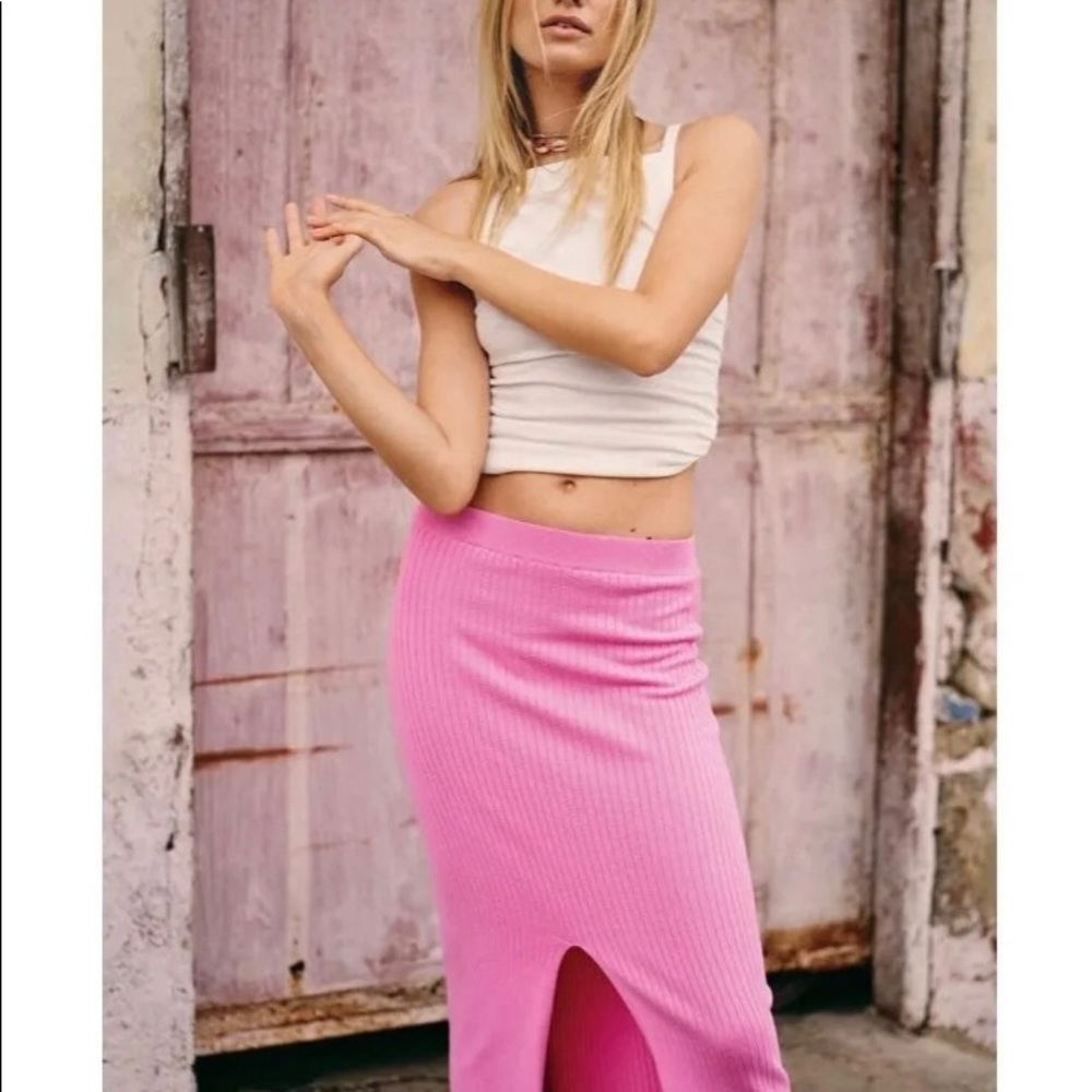 Free People skyline midi knit skirt